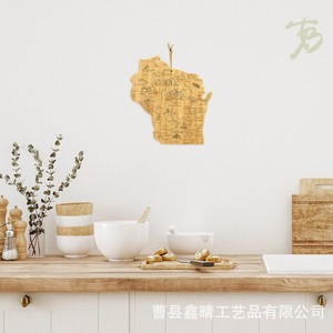Tabla de cortar con forma de mapa irregular de bambú y madera, tabla de cortar creativa de madera para cocina, decoración de pared de madera - Product Image 2