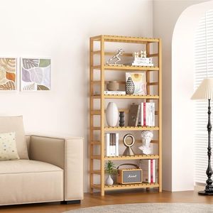 Wholesale 6-Tier Natural Non-Folding Precision-Made Adjustable Layers Multipurpose Standing <b>Storage</b> Shelf OEM ODM Rack - Product Image 4