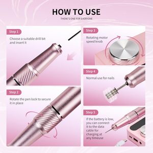 2025 Professional Electric Nail <b>Drill</b> File Cordless Portable 45000 RPM Rechargeable Nail <b>Drill</b> Machine - Product Image 6
