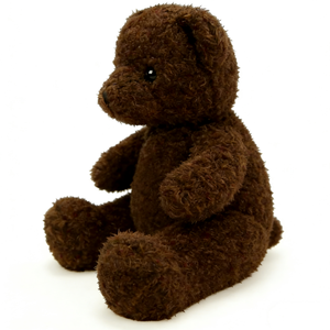 Oso de Peluche Personalizado de Felpa Marrón Oscuro con Pelo Rizado, Clásico y sin Ropa - Product Image 1