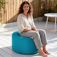 OTAUTAU Pouf Ottoman d'extérieur imperméable avec rembourrage, pour jardin, camping, plage, fauteuil pouf, repose-pieds, tabouret, siège d'angle, JD013