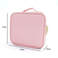 Trousse de Maquillage Portable de Voyage en PU Imperméable de Haute Qualité avec Fermeture Éclair, Grande Capacité, Logo Personnalisé, Noir PVC Candy