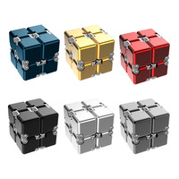 Cubo Mágico Infinito de Aleación de Aluminio, Juguete Sensorial Antiestrés para Niños y Adultos, Juego EDC, Juguete Novedoso para Aliviar el Estrés