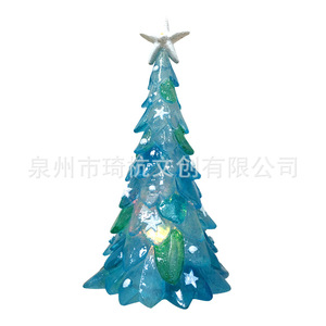 Luminous Transparent Resin Christmas <b>Tree</b> <b>Led</b> Lighting Tabletop Holiday Decoration Pine Shape Indoor Decor - Product Image 5