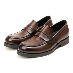 Mocasines de Cuero Vintage para Hombre, Estilo Británico, Lavados a Mano, con Aspecto Desgastado, Cuero Vacuno de Primera Capa, Zapatos Casuales con Suela Compuesta Marrón - Product Image 2