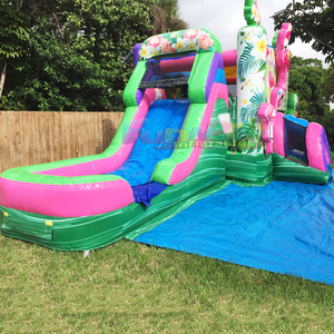 Castillo hinchable kids outdoor moonwalk jump bouncy castle <b>inflatable</b> flamingo bounce <b>house</b> and water slide - Product Image 3