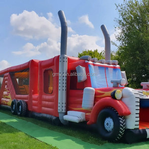 GMY Inflatables Camion de pompiers Énorme maison gonflable gonflable Maison Gonflable Inflables Infantiles Camion gonflable parcours d'obstacles - Product Image 1