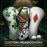 Juego de Fundas Personalizadas para Palos de Golf, Fabricante OEM, Diseño Acolchado con Bordado en Cuero PU, Venta al Por Mayor de Fábrica