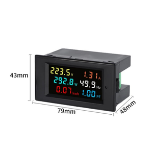 6in1 AC Màn hình 110V 220V 380V 100A điện áp hiện tại Hệ số công suất hoạt động kWh Điện năng lượng tần số mét kỹ thuật số LCD AMP - Product Image 3