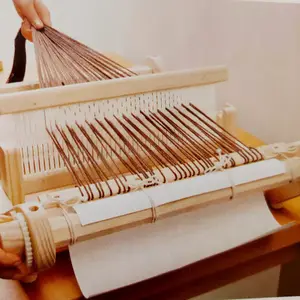 DIY Solid Wood Multifunctional Weaving Loom Home Spinning Wheel Handmade Wool Tapestry Making Tools