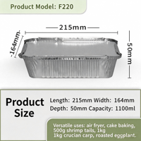 Plaque de cuisson rectangulaire jetable en aluminium de 1100 ml avec couvercle, qualité alimentaire, robuste, compatible four, pour la cuisson