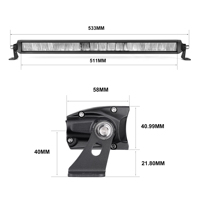 Barre lumineuse LED mince de 20 pouces avec brouillard de conduite et faisceau stroboscopique Barre lumineuse LED IP67 pour camion Offroad 4X4
