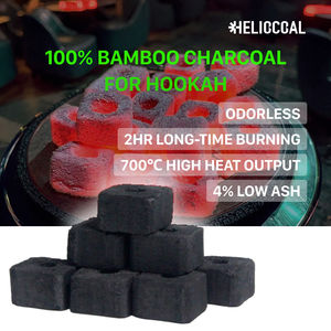 Than hoạt tính dạng khối HELIOCOAL HOOKAH-HC40 làm từ tre, sản xuất bằng máy, hàm lượng tro 4%, 8000J calo, nhận đặt hàng OEM/ODM và nhãn hiệu riêng - Product Image 2