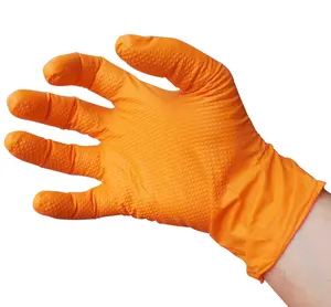 汽车机械师工作修理橙色手套老虎抓Ppe厚钻石纹理丁腈耐特手套