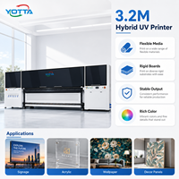 Imprimante hybride UV Yotta 10 pieds grand format, rouleau à rouleau et à plat, pour papier peint, toile, cuir et carton