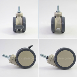 Industrial Medical Caster <b>Wheels</b> ABS <b>Plastic</b> TPR Soft <b>Wheel</b> Material Threaded Stem Design Swivel Brake Thread Guards 3-5 Inch 1 - Product Image 3