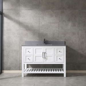 V-NONH 36'' Modern Single Bathroom Vanity Set with Integrated Ceramic Basin Solid Wood+Plywood Eco-Friendly Hotel Apartment Use - Product Image 1