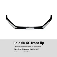 Kit de carrocería divisor de alerón delantero VW Volkswagen Polo 6R 6C 2009-2016 fibra de carbono ABS difusor de parachoques brillante actualización Exterior