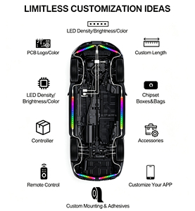 ערכת תאורת לד RGBIC לרכב, פסי תאורה RGB, תאורת רוק, מנורת גוף תחתון בצבע לבן טהור לרכב, תאורת לילה - Product Image 3