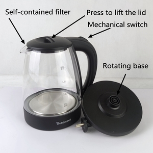 Bouilloire Électrique Intelligente Portable en Verre Sans Fil 1800ML à Ébullition Rapide avec Indicateur LED et Protection Anti-Ébullition à Sec pour la Cuisine Domestique - Product Image 6