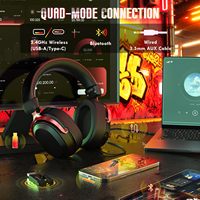 Auriculares Inalámbricos para Juegos ATTACK SHARK L30PRO, Tri-Modo, Sonido Envolvente 7.1, Micrófono Desmontable, Baja Latencia, para PC y PS5
