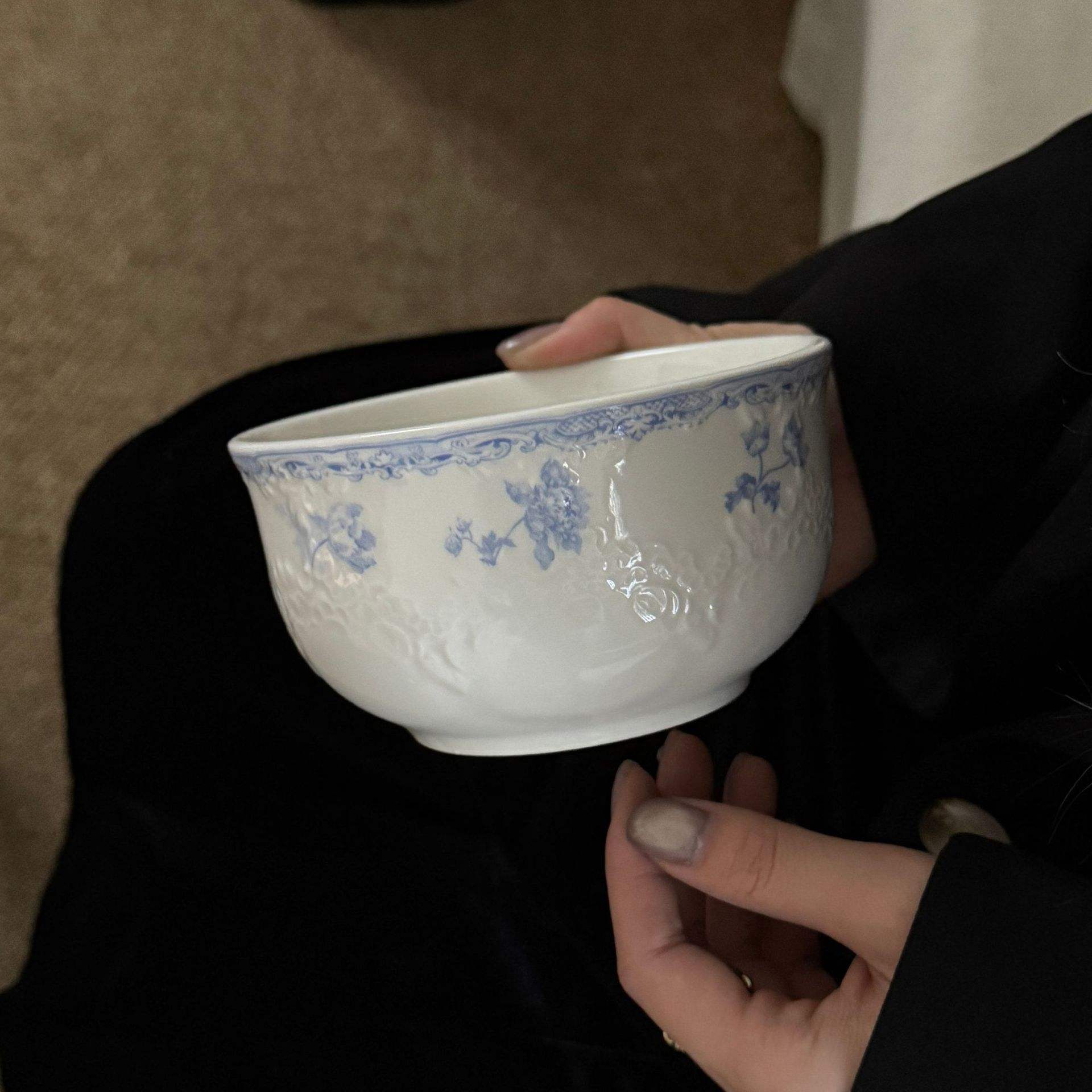Blue Flower Court Bowl