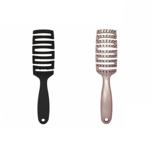Cepillo profesional de cerámica con mango de goma antideslizante y cerdas suaves de jabalí para desenredar el cabello rizado - Product Image 2