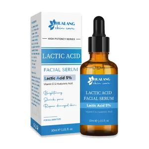 OEMスキンケアアンチエイジングフェイシャルピーリングオフ5% 10% Lactic Acid Facial Serum