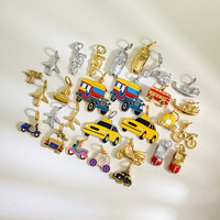 Nouvelle Série de Breloques en Acier Inoxydable Thème Transport Européen et Américain, Pendentifs Simples Taxi Moto pour Blogueurs, Accessoires de Bijoux DIY