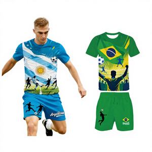 Nuevo Diseño de Uniformes Deportivos de Fútbol con Cuello en V, Transpirables, de Secado Rápido, de Poliéster y Algodón, Antibacterianos y Resistentes al Agua - Product Image 1