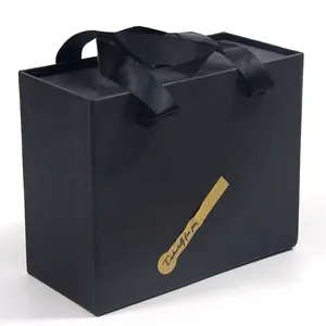 Competitive Price Luxury Drawer Paper Carry Box High Quality Large Black Bulk Promotional Gift Box With Logo