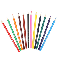 Top usine personnalisé logo impression papeterie fournitures écoliers 12 crayons de couleur réguliers ensemble crayon de couleur promotionnel