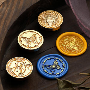 Sceau de cire Dark Five Series, design crâne gravé en laiton, pour la décoration de journal, 50g, en cuivre - Product Image 5