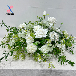 Handmade Clean Neutral White <b>Green</b> <b>Silk</b> Long Table Flower Garden Wedding Cake Ornament Mother's Day Graduation Customizable Size - Product Image 1