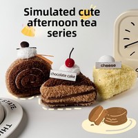 Peluche réaliste en forme de gâteau ou de dessert, jouet en peluche en forme d'aliments variés, idéal pour accessoires de photographie et cadeau d'anniversaire pour enfants