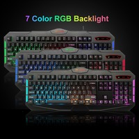 Filaire RGB Rétro-Éclairé Clavier de Jeu et Souris, Souris De Jeu Pad,Gaming Headset Combo Tout en 1 PC Gamer Faisceau pour PC