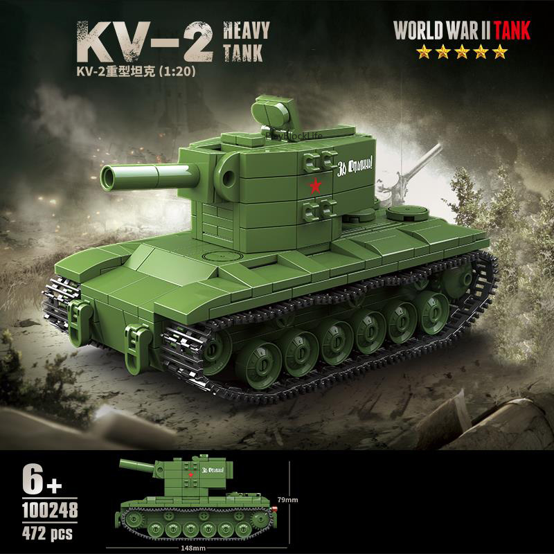 100248 1:20 WW2 Military Series - KV-2 Heavy Tank Model