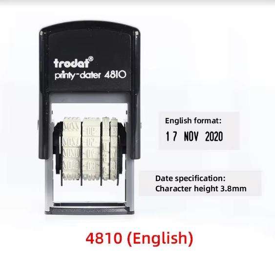 4810 fecha en inglés (incluyendo almohadilla de impresión en blanco)
