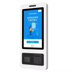 21,5 Zoll Touchscreen Android Windows System Selbstbedienung Zahlungs kiosk Maschine 80mm Auto Cutter Drucker