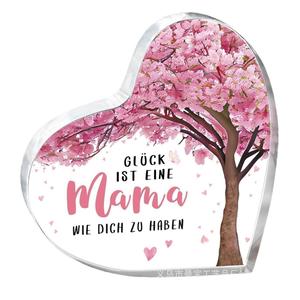 Produits personnalisables, cadeau d'anniversaire pour femmes, motif d'arbre à cerisiers, plaque incurvée en acrylique haute transparence, décoration de bureau à domicile - Product Image 1