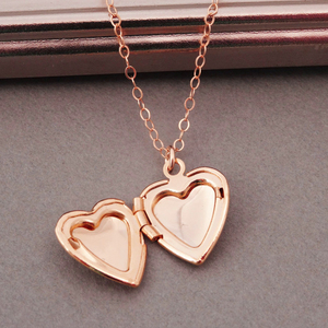 Medallón de corazón <span class=keywords><strong>Collar</strong></span> De <span class=keywords><strong>Moda</strong></span> Medallón abierto <span class=keywords><strong>Collar</strong></span> Cadena de acero inoxidable Medallón <span class=keywords><strong>Collar</strong></span> Corazón - Product Image 2