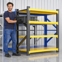 Étagère de rangement compacte en acier réglable et durable à 4 niveaux pour archives, compacteur de classement, compacteur massif pour entrepôt à pleine capacité