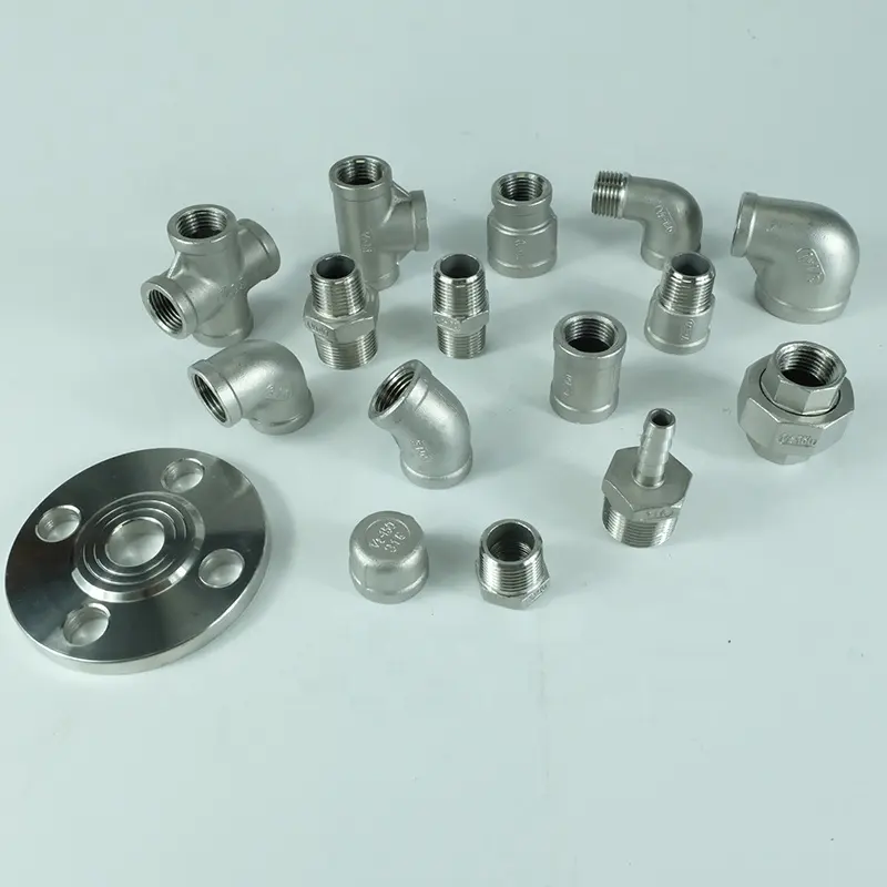 DKV wholesale customization304 316L malleable iron stainless steel plumbing material male female BSPT NPT threaded pipe fittings