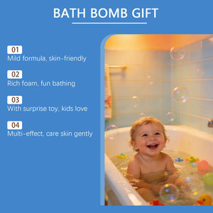 Sels de bain en forme de boule sur le thème de l'océan, 60 g |   Boîte de 12 bombes de bain moussantes avec jouet surprise caché à l'intérieur, ensemble cadeau pour le bain des enfants - Product Image 3