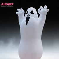 Personnage de dessin animé gonflable personnalisé pour Halloween, guimauve gonflable de couleur blanche, poupée fantôme en bonbons gonflables