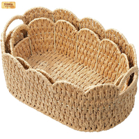 Paniers de rangement festonnés en corde de papier, paniers décoratifs en rotin pour étagères, placards, linge, serviettes, jouets et organisation