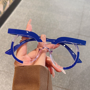 Nouveau Qwl montures de <span class=keywords><strong>lunettes</strong></span> pour tous les visages Anti lumière bleue <span class=keywords><strong>lunettes</strong></span> plates mode fête cadre <span class=keywords><strong>rond</strong></span> <span class=keywords><strong>lunettes</strong></span> Y2K montures de <span class=keywords><strong>lunettes</strong></span> - Product Image 4