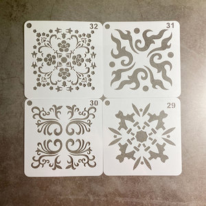 Fghgf — pochoirs de <span class=keywords><strong>peinture</strong></span> de meubles, modèle <span class=keywords><strong>mandala</strong></span> laser, réutilisable, 15x15 cm, 32 pièces - Product Image 5