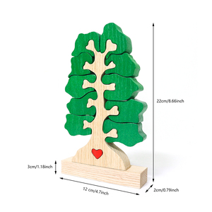 Rompecabezas de Árbol Genealógico de Madera Grabado Personalizado, Rompecabezas de Árbol de Vida con Nombres Personalizados, Decoración de Madera Hecha a Mano para el Hogar, Regalo para la Familia - Product Image 2