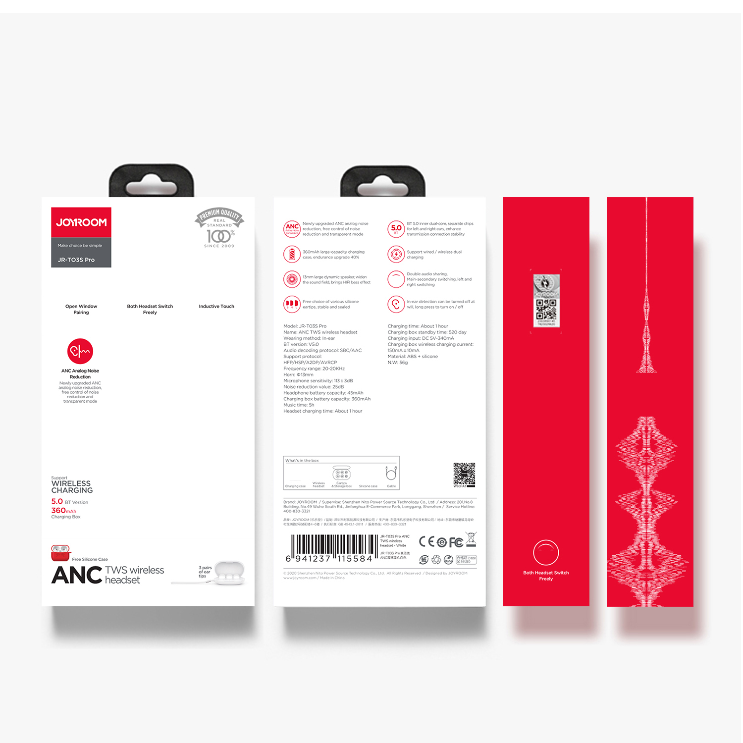 Беспроводные Наушники Joyroom T03S PRO TWS с активным шумоподавлением